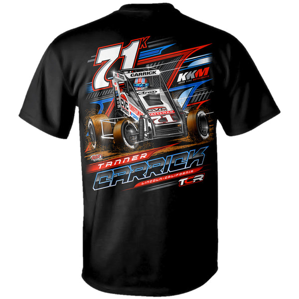 Tanner Carrick POWRi Midget Racing Black T-Shirt