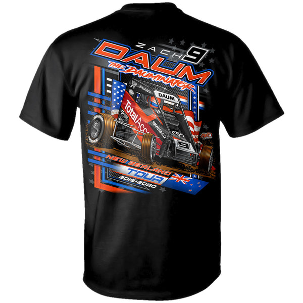 Zach Daum New Zealand Midget Dirt Racing Black T-Shirt